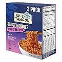 Blue Dragon Korean BBQ Saucy Noodles - 4.2oz (Pack of 3) - Knife Cut Thick Noodles w/Korean BBQ Sauce & Sesame Seed Garnish - Quick & Easy Meal