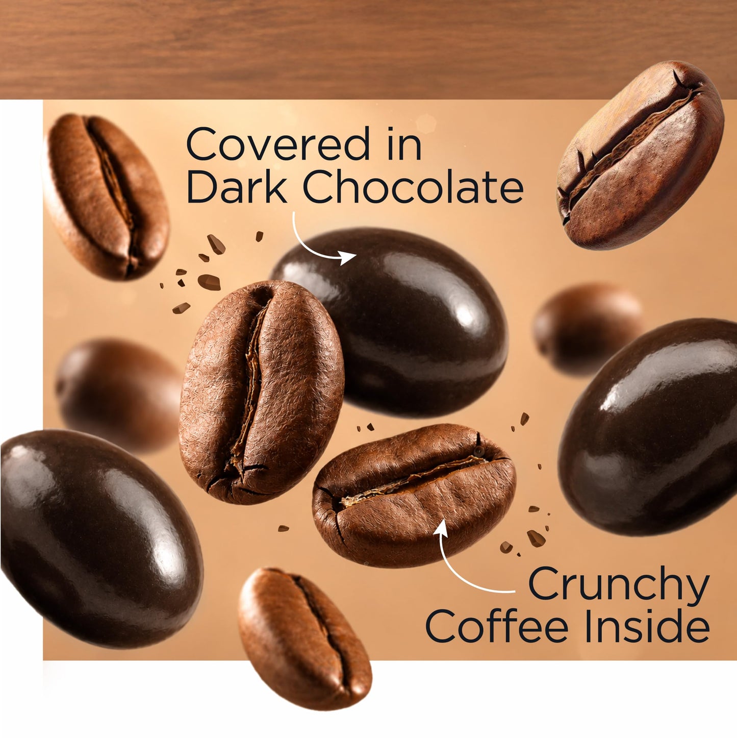 Dark Chocolate Covered Espresso Beans | 15 Ounce Bag | Coffee Candy Snack | Crunchy Roasted Coffee Beans in Rich Dark Chocolate for Snacking & Gifting