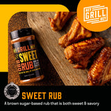 Hey Grill Hey | Chicken Wing Seasoning & Sauce Kit | All-in-one Crispy Batter, BBQ Rub, and Sweet Heat BBQ Sauce | Wing Night: Smoked & Fried Wing Kit