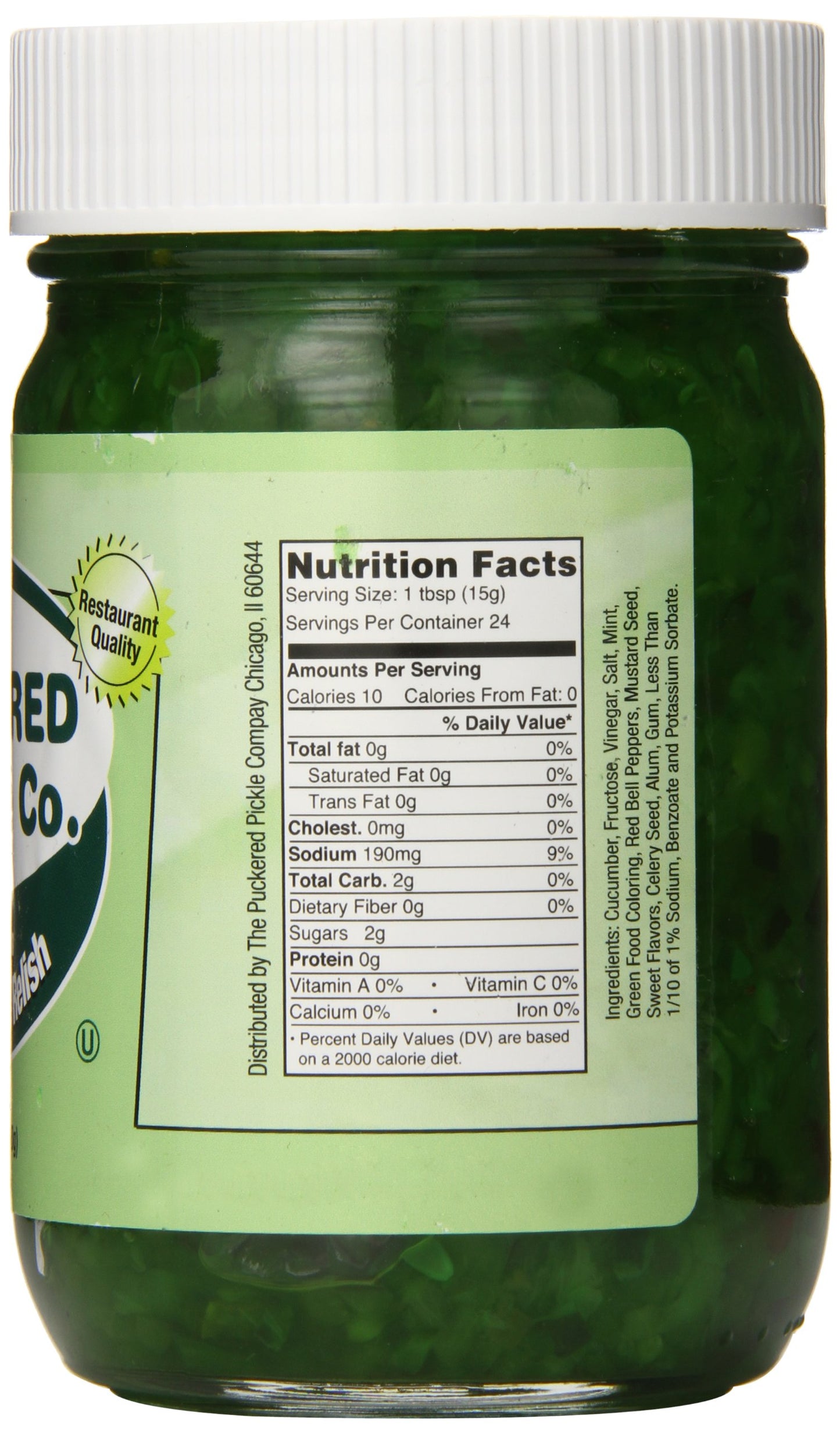 Puckered Pickle Relish, Sweet Green, 12.0 Ounce
