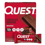 Quest Nutrition Chocolate Brownie Protein Bars, 20g Protein, 4g Net Carbs, 1g Sugar, High Fiber, Gluten Free, Keto Friendly, 4 Count