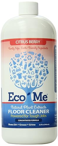 Eco-me Natural, Plant-Based Concentrated Multi-Surface and Floor Cleaner, Clear, 32 Fl.Oz, Citrus Berry