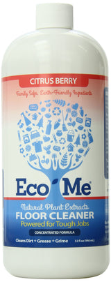 Eco-me Natural, Plant-Based Concentrated Multi-Surface and Floor Cleaner, Clear, 32 Fl.Oz, Citrus Berry