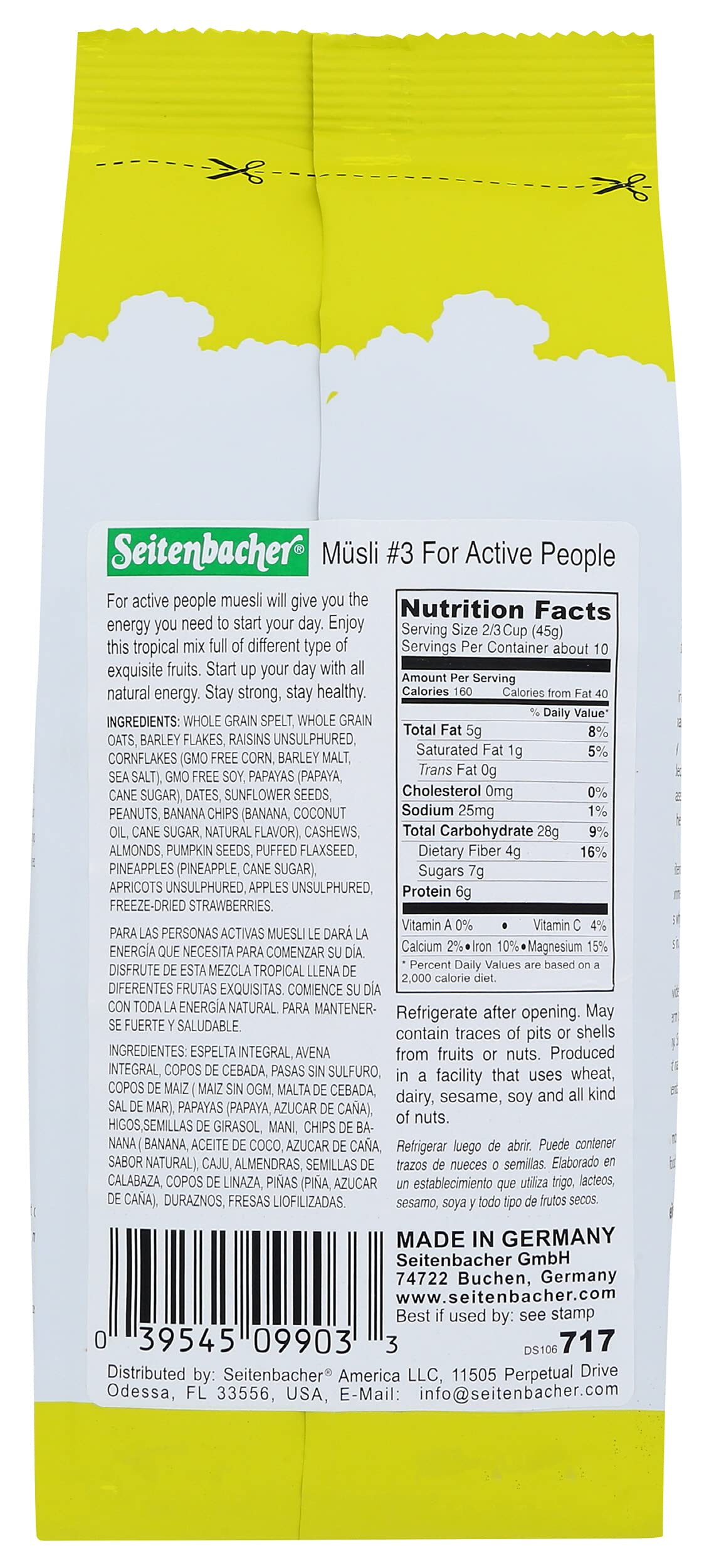 Seitenbacher, Muesli No3 For Active People, 16 Ounce