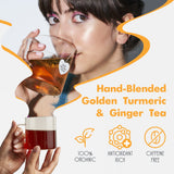 Big Heart Tea Co. Tea Bags - Cup of Sunshine Turmeric and Ginger - Certified Organic, Ayurvedic Herbal Decaf Tea with Small Batch Ground Herbs