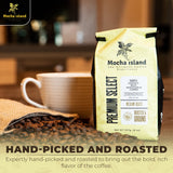 Mocha Island Blue Mountain Coffee, Medium Roast, Ground, Jamaican Coffee, 8oz