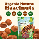 Food to Live Organic Hazelnuts, 1 Pound - Non-GMO, Raw Filberts, Whole, Shelled, Unsalted, Kosher, Vegan, Bulk. Crunchy, Wholesome Snack. Great