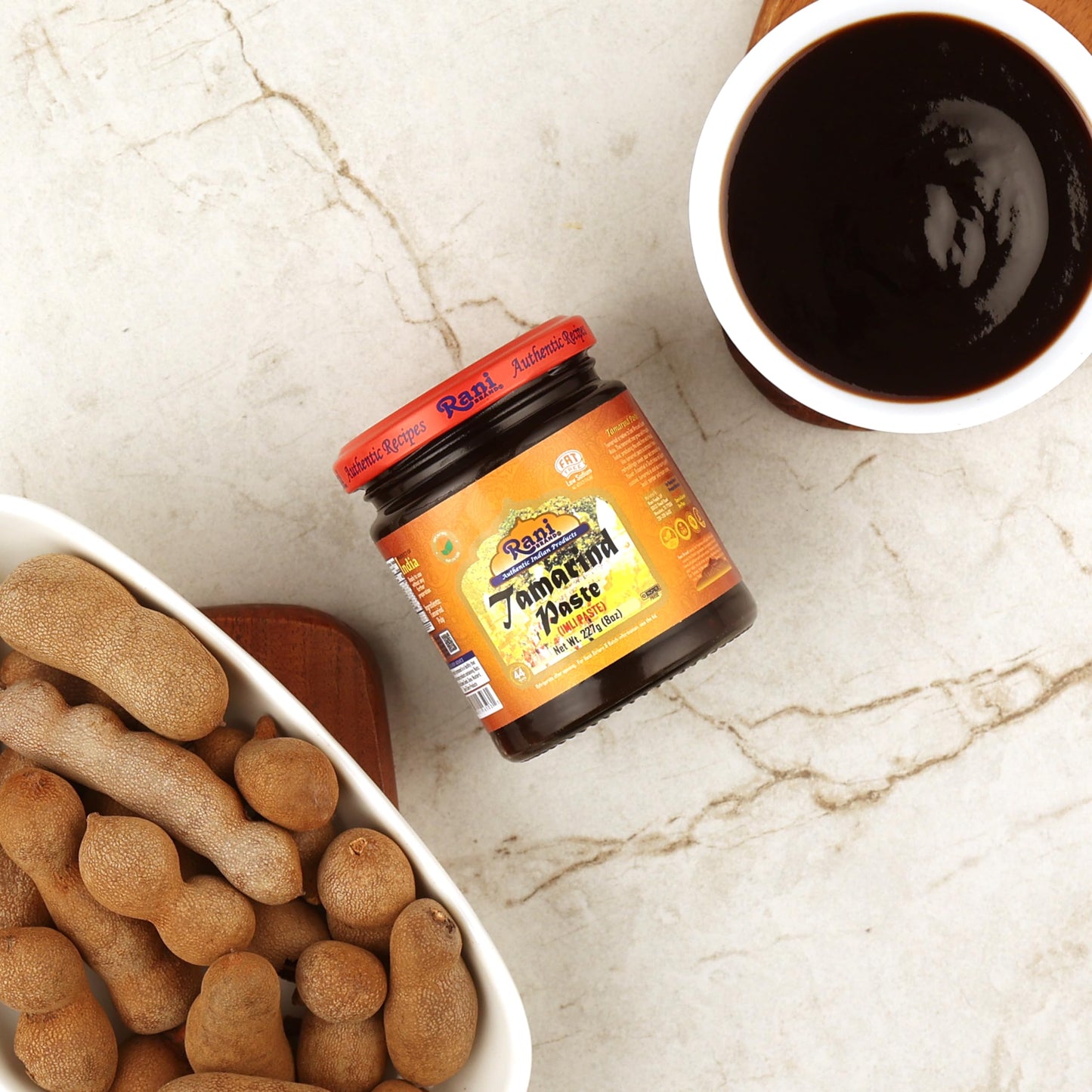 Rani Tamarind Paste Puree (Imli) 8oz (227g) Glass Jar, No added sugar ~ All Natural | Vegan | Gluten Free | No Colors | NON-GMO | Kosher | Indian