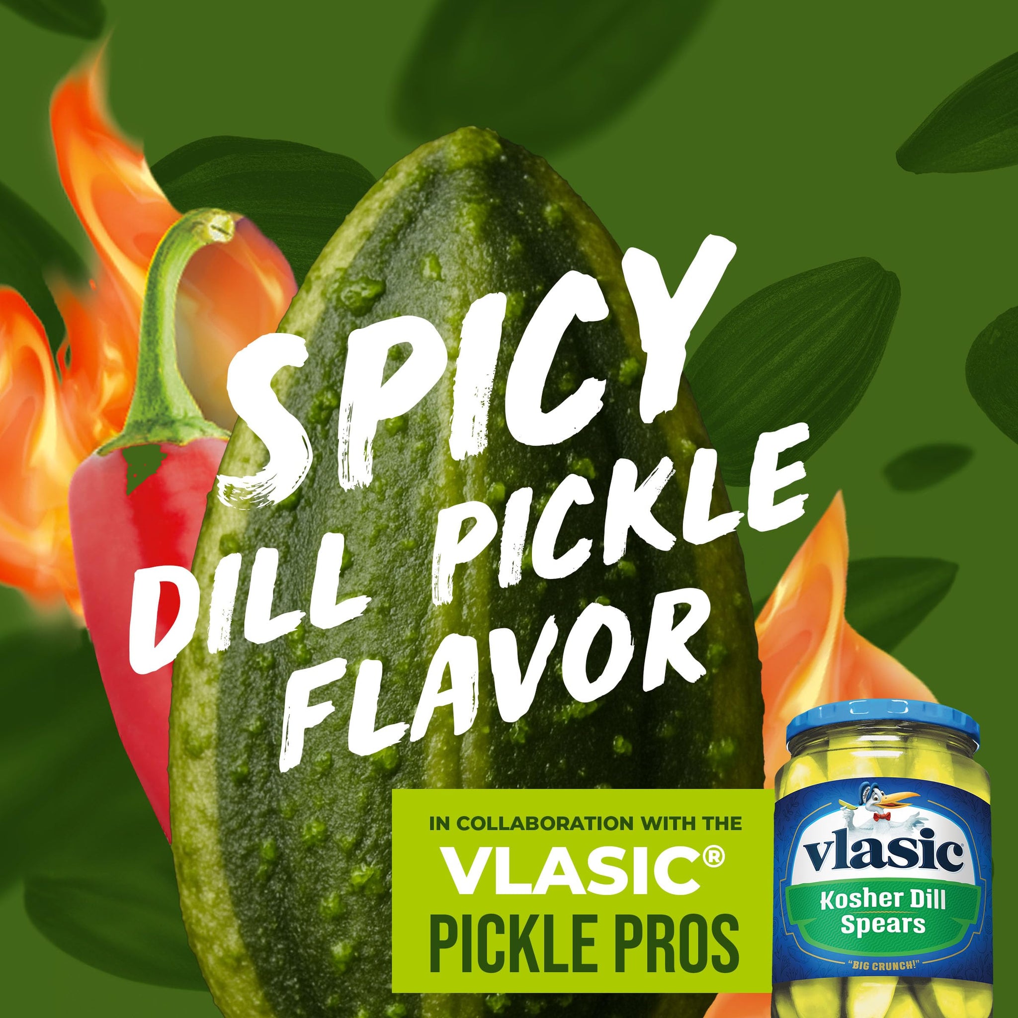 BIGS Sunflower Seeds, Vlasic Spicy Dill Pickle Flavor, 5.35 oz.