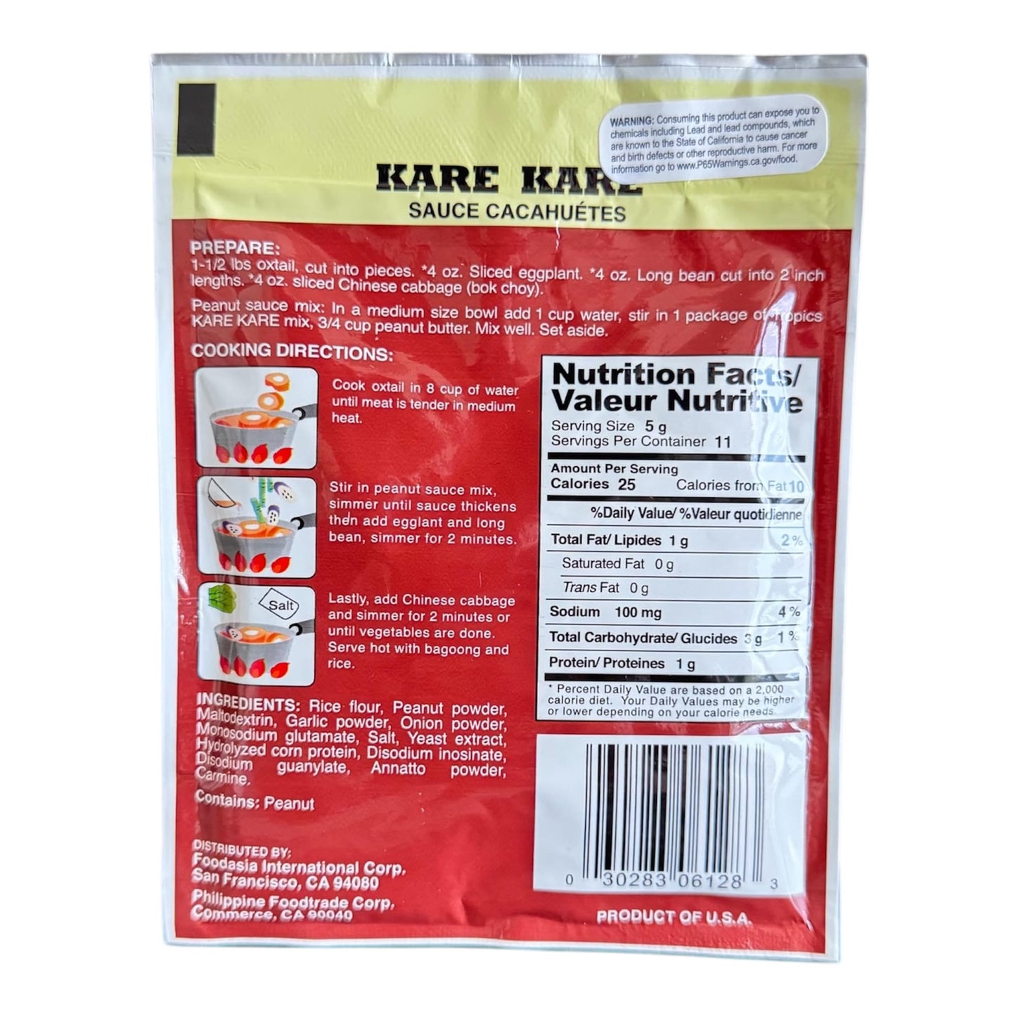 AquaNation Listing For Tropics Kare Kare Peanut Sauce Mix 2oz - Authentic Filipino Stew Base for Oxtail, Pork, & Vegetables. Rich, Nutty Flavor