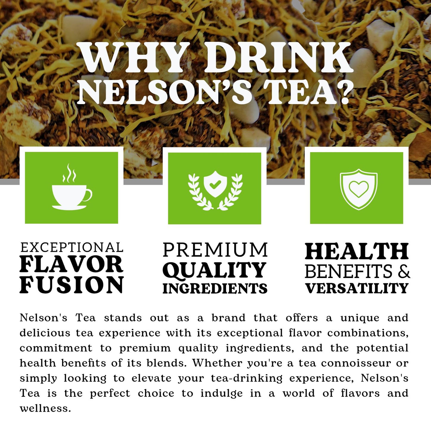 Nelson's Tea Caramel Apple Chai Tea Loose Leaf - Cut & Sifted Red Rooibos Loose Leaf Tea, Black Tea with Cinnamon Chips, Peppercorn, Ginger Root