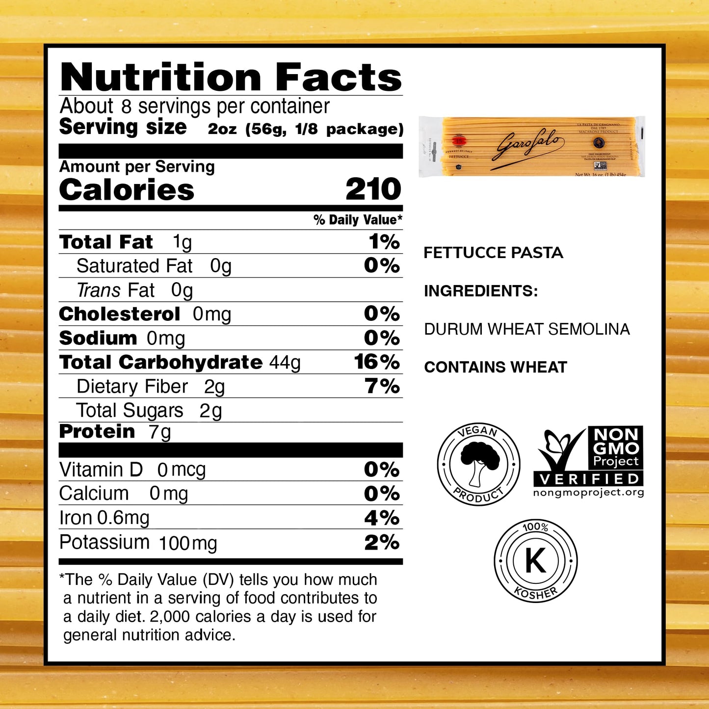 Garofalo - Premium Durum Wheat Semolina Fettucce Pasta, Italian Made, Bronze-Drawn, Al-Dente, One-Ingredient Pasta (4 pack)
