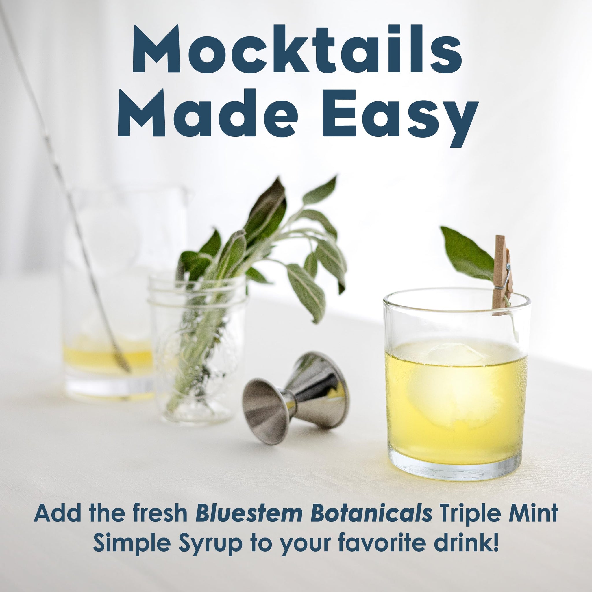 Bluestem Botanicals Organic Triple Mint Simple Syrup, Mother Day Gift from Daughter, 8 oz, Cocktail and Mocktail Mixer, Non-Alcoholic, Peppermint
