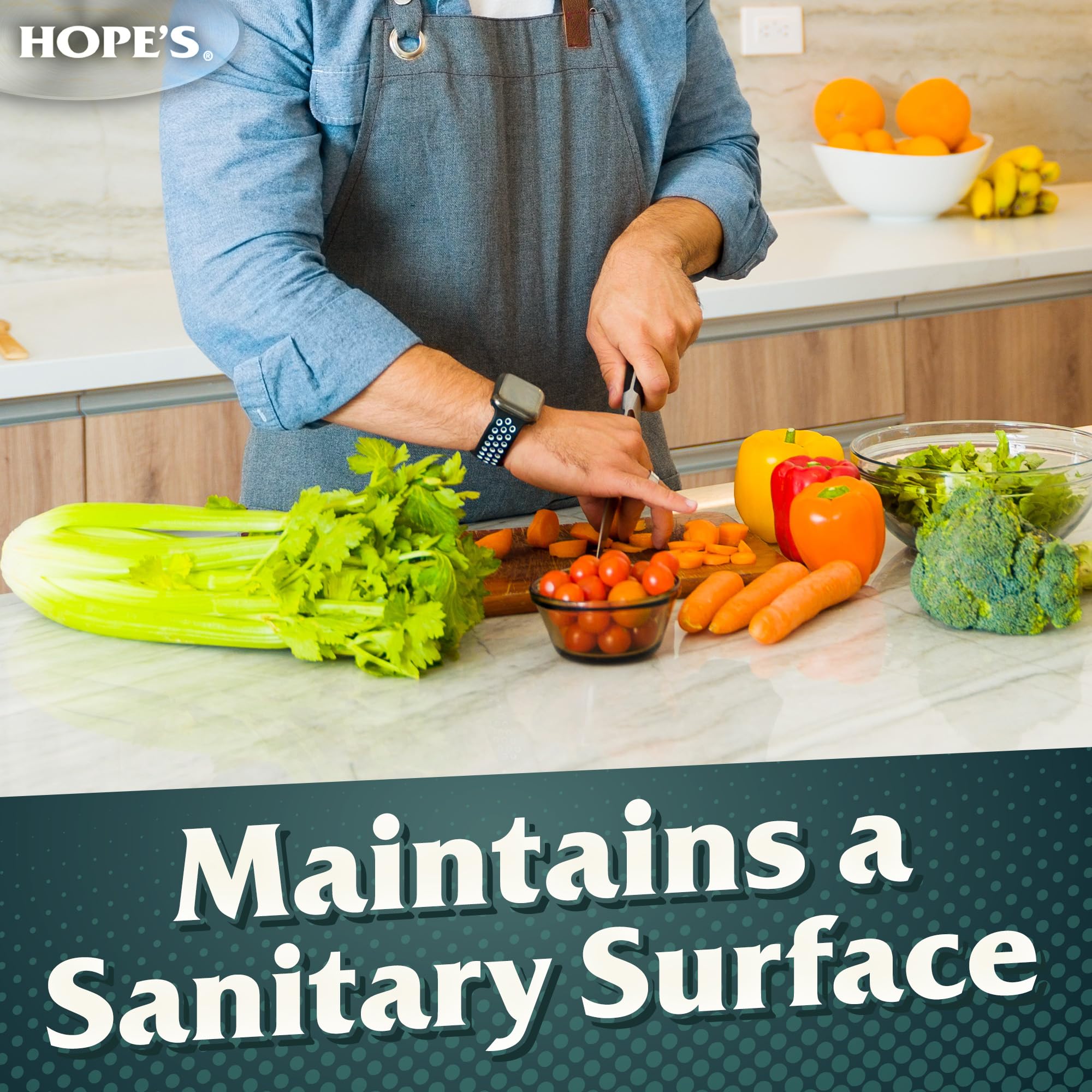 HOPE'S Perfect Granite & Marble Countertop Cleaner with Microfiber Cloth, Stain Remover and Polish, Streak-Free, Ammonia-Free, 22 Ounce, Pack of 1