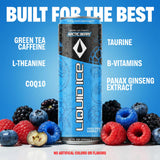Liquid Ice Energy Drink - Limited Edition Arctic Berry, High Performance, Natural Caffeine, Taurine, 120mg Caffeine, L- Theanine, Antioxidant Support