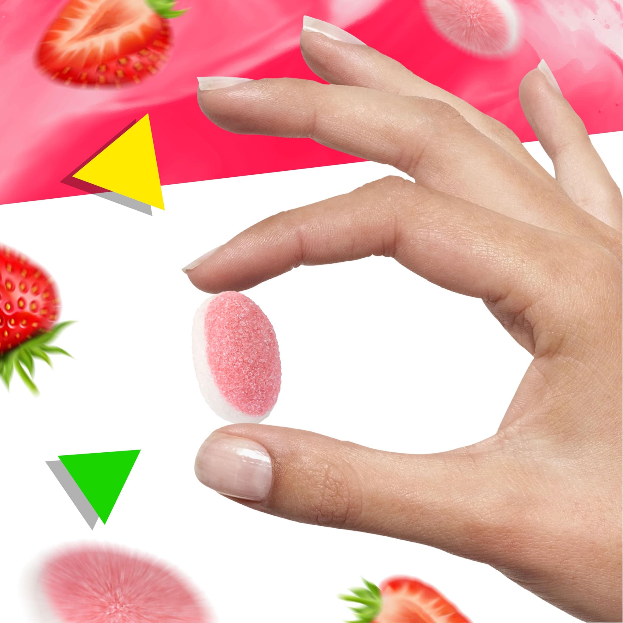 Strawberry Gummies | 1 Pound Bag | Puffy Strawberry Gummy Candy | Pink Candies for Baby Shower & Gender Reveal Parties | Soft Pink Drops for Girls'