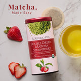 The Republic of Tea Organic Double Green Matcha Strawberry, Individual Tea Bags with Japanese Matcha Tea Powder and Green Tea Leaves Blend, Natural