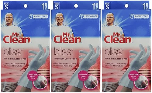 Mr. Clean Bliss Premium Latex-Free Gloves, Small, 3 pairs