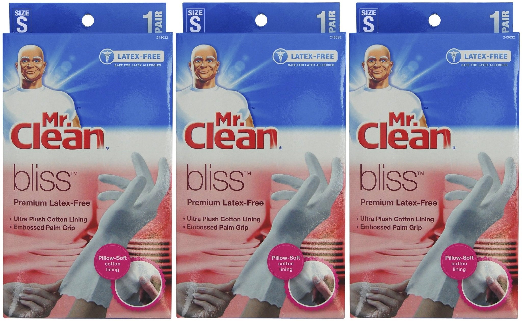 Mr. Clean Bliss Premium Latex-Free Gloves, Small, 3 pairs