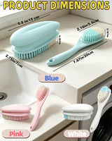 2 Pack Soft Bristle Cleaning Scrub Brush Laundry Brush Scrubber Brush for Clothes, Carpet and Fabric Stain Removal, Scrubbing Brush with Ergonomic