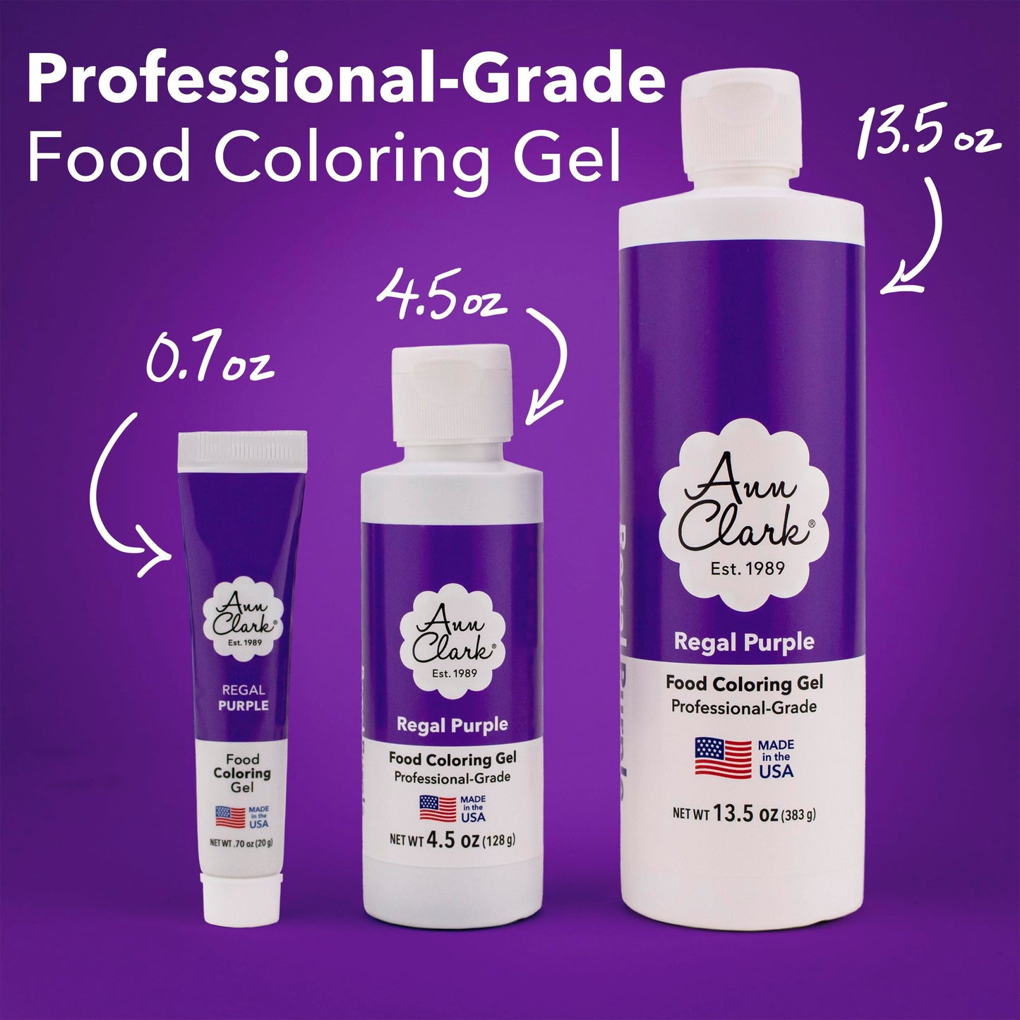 Ann Clark Regal Purple Food Coloring Gel .70 oz. Professional Grade Made in USA
