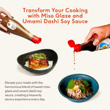 Umami Sauce Variety 13.5 oz (2 Pack)-Peppercorn Miso Glaze & Dashi Soy Sauce w/Distinct Culinary Flavors -Authentic Japanese Koji Fermented Food