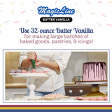 Magic Line Butter Vanilla Flavoring Oil for Baking - Replaces Vanilla Flavor Extracts (32 Ounces)