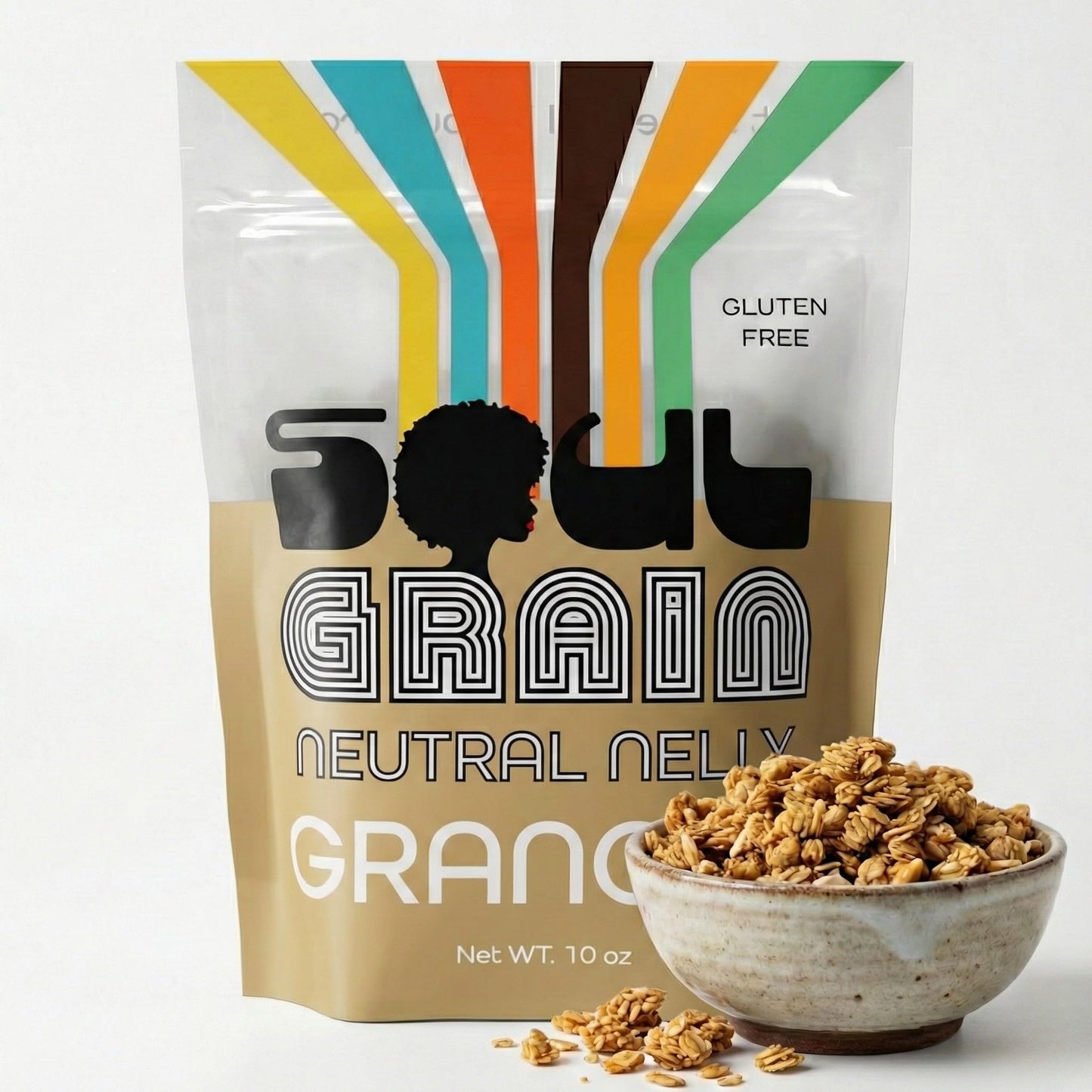 Soul Grain Neutral Nelly Granola - Hand-Crafted 10oz Gluten-Free Granola for Clean Nutrition & Versatility - Made with Whole Grain Oats, & Vanilla