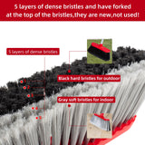 SDSM Indoor Outdoor Broom, Unique Double-Sided Bristles Long Handle Heavy Duty Broom Perfect for Home and Courtyard Garage Lobby Mall Market Floor