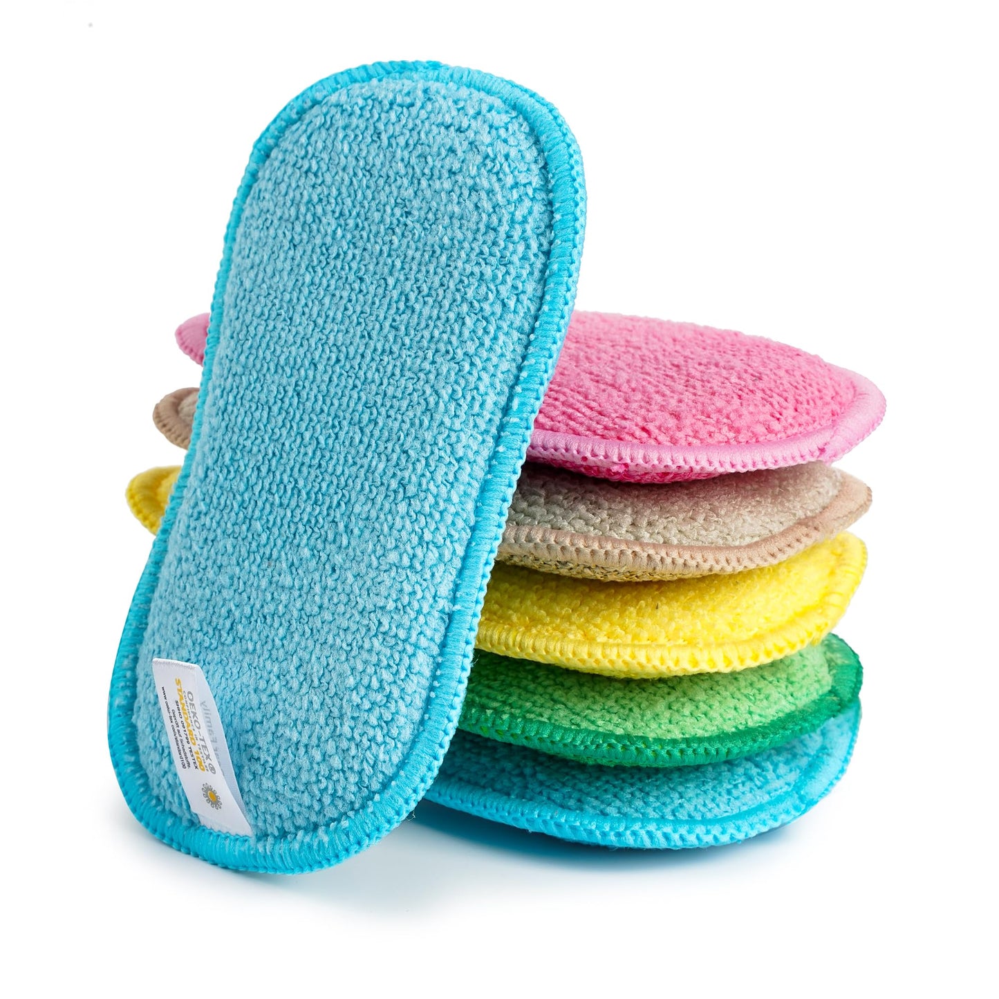 Multipurpose Kitchen Scrub Sponges 6pcs, Heavy Duty Cleaning Non-Scratch Scrub Sponge, Reusable Microfiber Sponge for Household Cleaning, Random