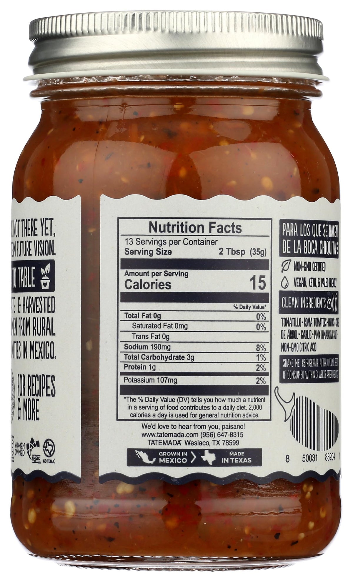 Tatemada, Salsa Arbol, 16 Ounce