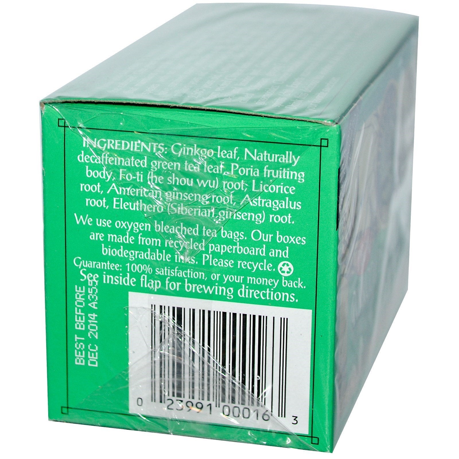 Triple Leaf Tea Ginkgo Decaf Green Tea (3x20 bag)