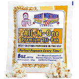 Movie Theater Style 12-Count Popcorn Packs - Pre-Measured 8-Ounce All-in-One Kernel, Salt, Oil Packets for Popping Machines by Great Northern Popcorn