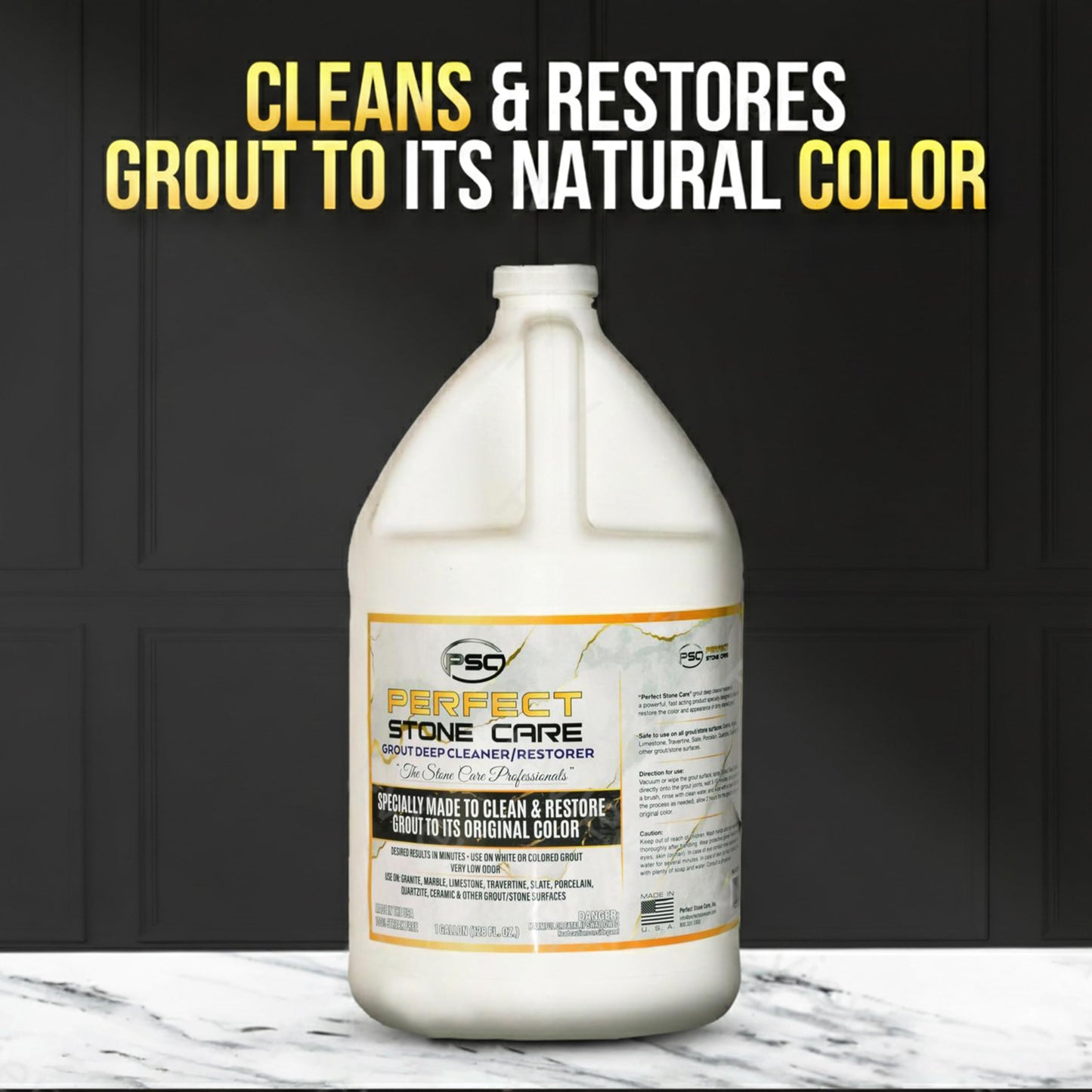 Perfect Stone Care PSC Grout Cleaner and Restorer for Tile Refill, Granite, Marble, and Porcelain, Deep Tile Cleaner, Safe Ingredients, Effective