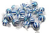 Jumbo Blue Raspberry Striped Candy Balls - 2 lbs of Fresh Individually Wrapped Blue White Sweet Hard Candy Suckers