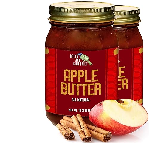 Green Jay Gourmet Apple Butter - All-Natural, Gluten-Free Fruit Spread - Apple Spread with Apples, Cinnamon & Spices - Gourmet Fruit Butter - No Corn