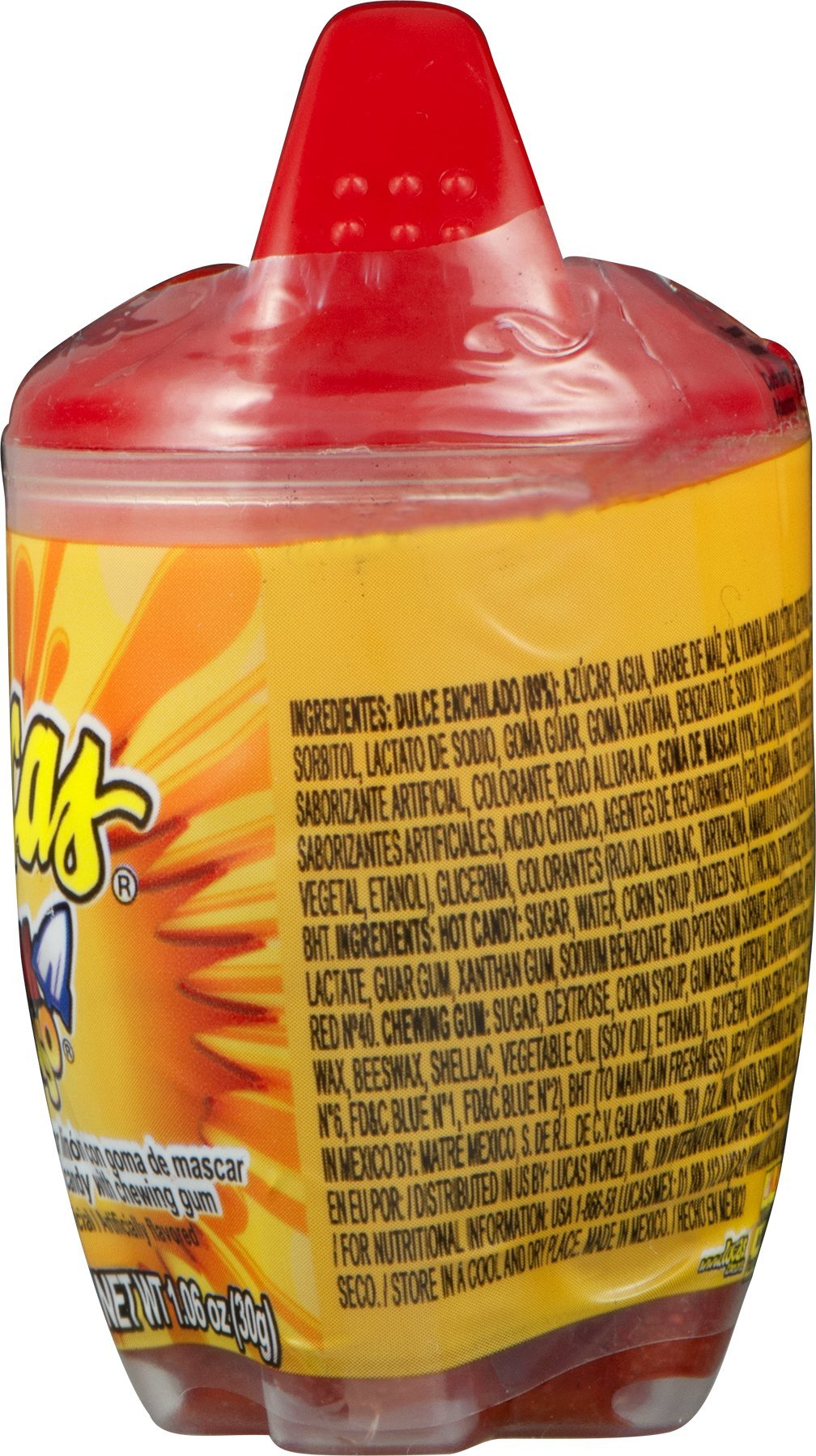 Lucas Bom Vaso, Hot Candy with Chewing Gum, Lemon, 1.06 Ounce