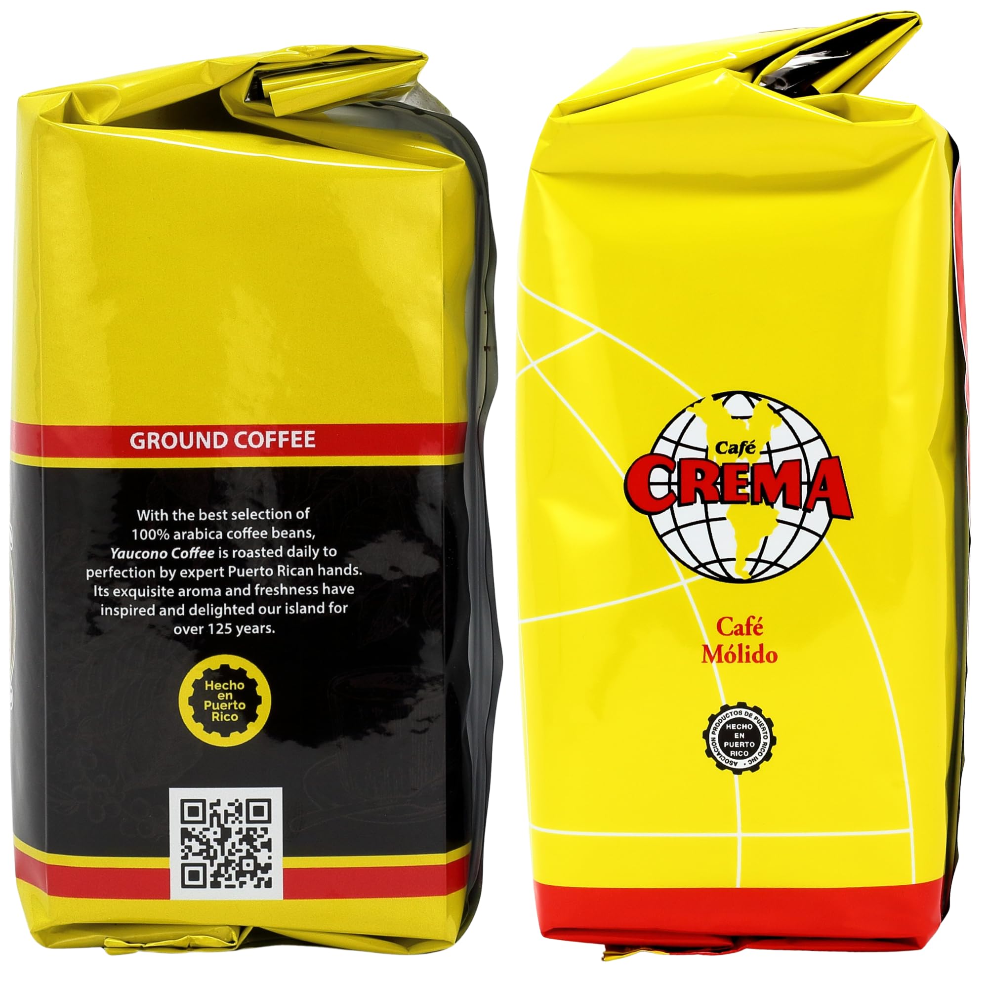 Yaucono Coffee and Cafe Crema Puerto Rican Ground Coffee Variety 8 Ounce Bags