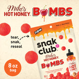 Snak Club Mike’s Hot Honey Bombs Chewy Candy, Cherry Candy with Sweet Heat, Soft Candies, Unique Snacks, 8 oz Family Size Bag