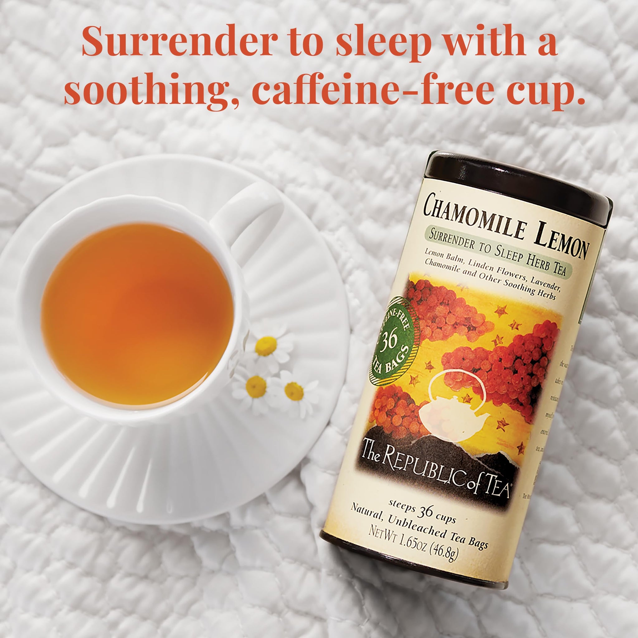 The Republic of Tea - Chamomile Lemon Herbal Tea, 36 Tea Bags, Herbal Blend, Caffeine Free, Gluten Free