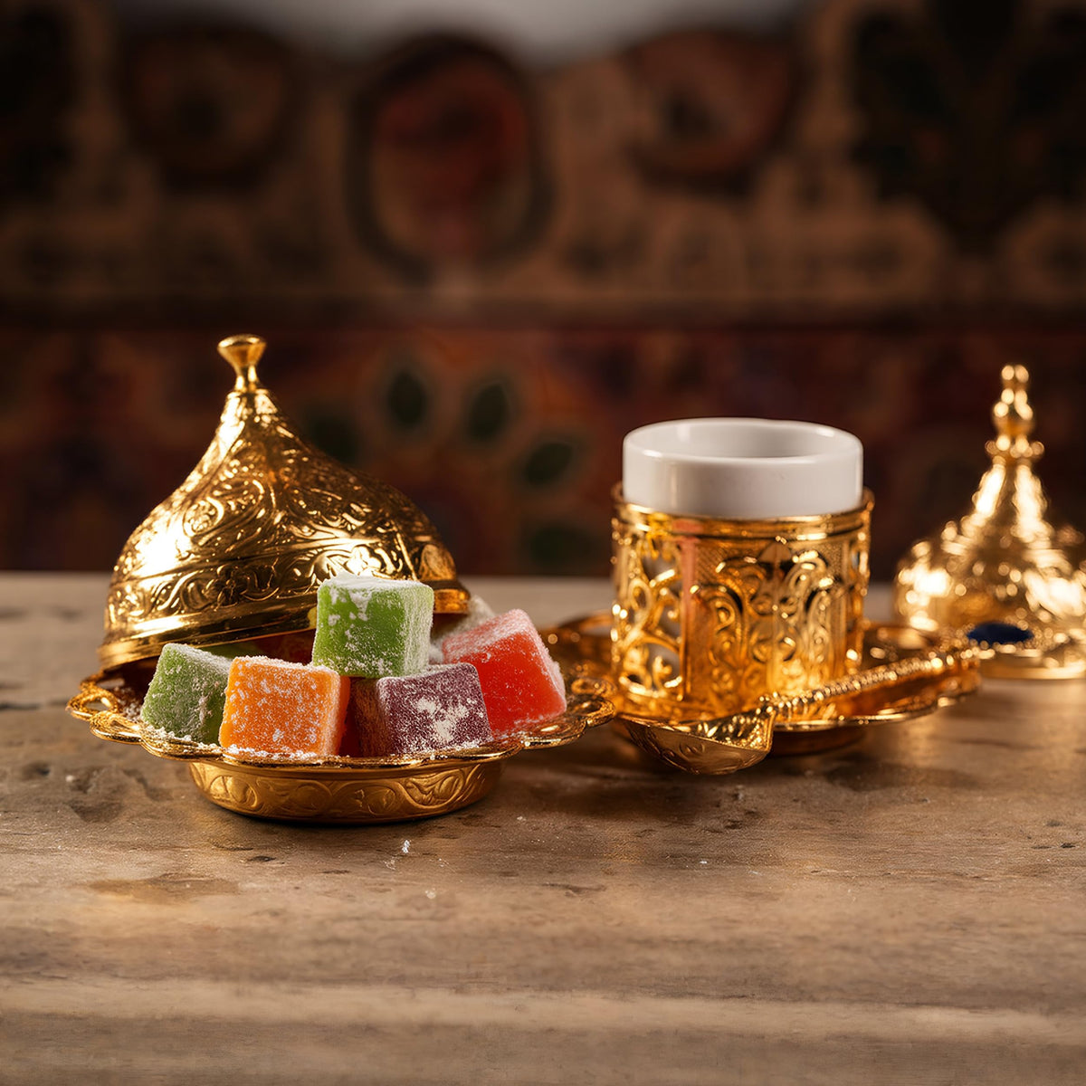 Me?hur Safranbolu Lokumcusu Turkish Delight with Mixed Fruit, Authentic Handmade Turkish Candy Gift Box,Vegan candy and Gluten-Free Gourmet