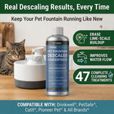 Think Crucial Pet Fountain Descaler - Drinkwell PetSafe Catit PETLIBRO - 47 Uses - 8 fl oz