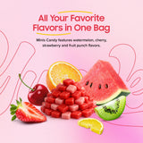 Fruit Chews Candy 2 lbs | Assorted Flavor Strawberry, Fruit Punch, Watermelon & Cherry | Unwrapped Pink Candy in Bulk | Big Bag of Mini Candies |
