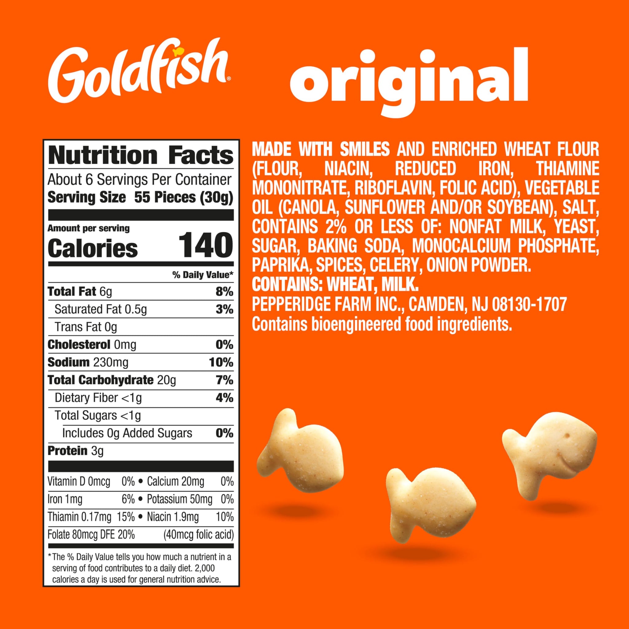 Goldfish Original Crackers, Snack Crackers, 6.6 oz bag