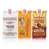 Mayorga Dark Roast Coffee Gift Pack of 3, 12 oz bags- Mayan Blend, Cubano Roast and Muy Macho - 100% Arabica Café Whole Coffee Beans - Smoothest
