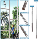 Microfiber Duster, 4PCS with Extension Pole(Stainless Steel) 30 to 100 Inches, Reusable Bendable Dusters, Washable Lightweight Dusters for Cleaning