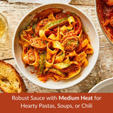 DeLallo Peppers and Sauce, Medium Spice, Homestyle Tomato Sauce with Bell Pepper Chunks and Zesty Banana Peppers, For Italian Sausage and Pasta