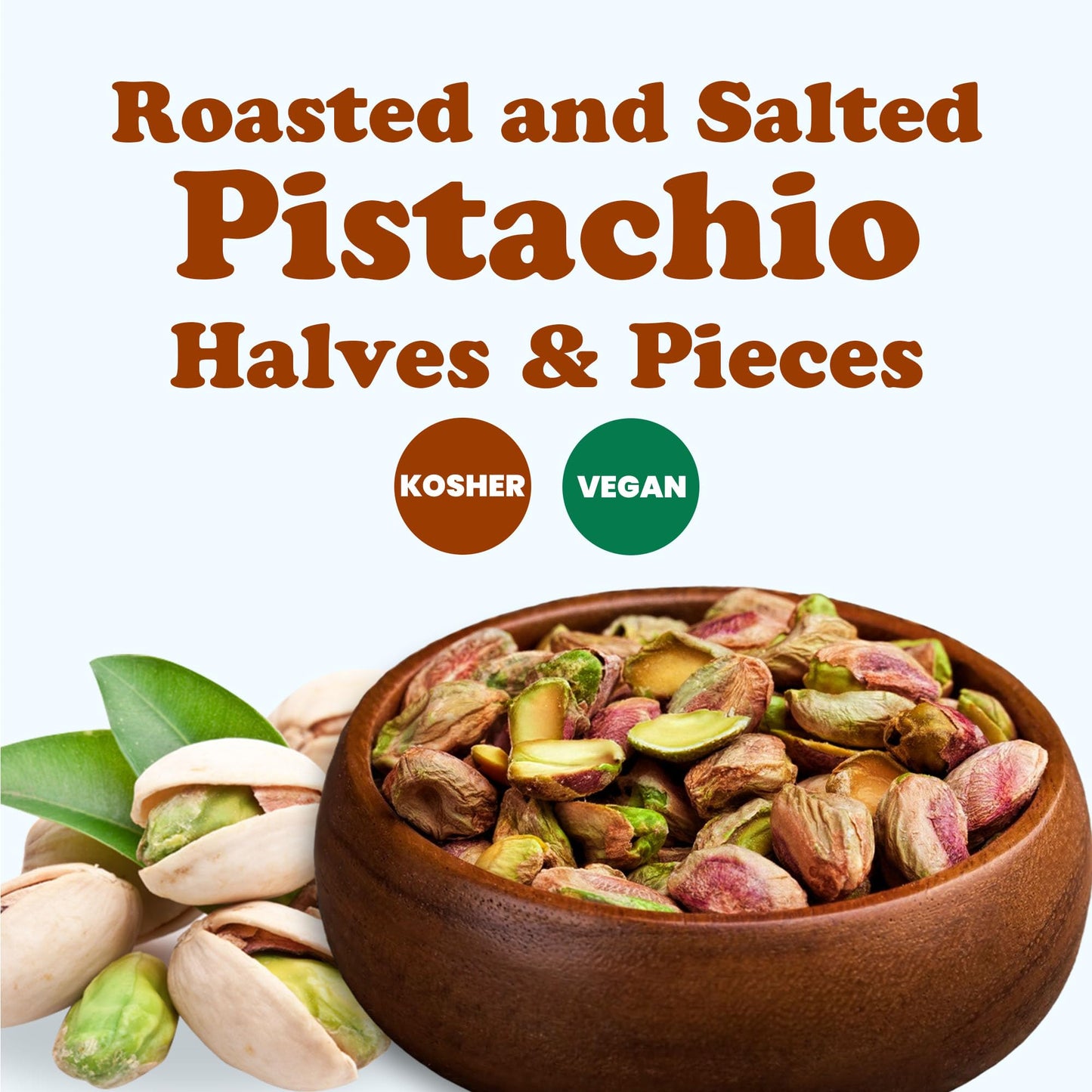 Food to Live Pistachios, Halves and Pieces, Roasted and Salted, 8 Ounces - Crunchy, Delicious, and Nutrient-Rich Snack, High in Protein and Fiber