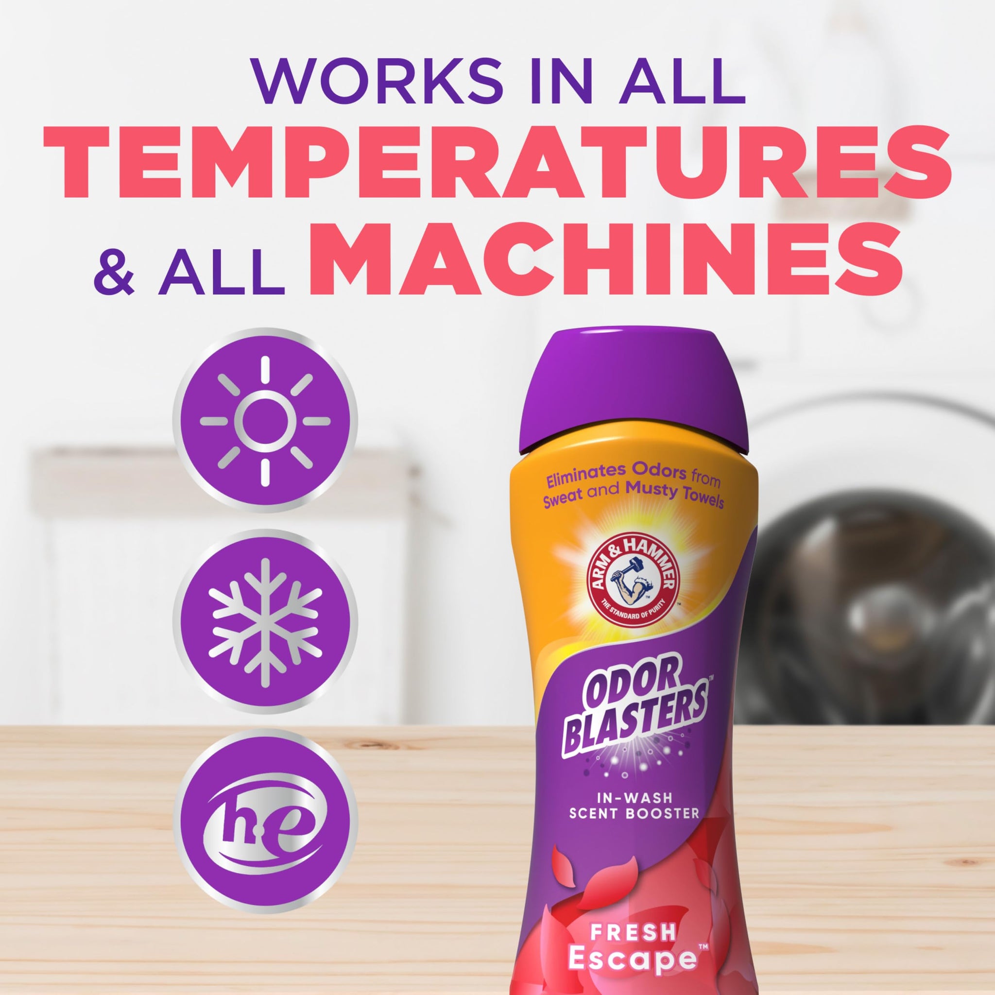 ARM & HAMMER Odor Blasters In-Wash Scent Booster, Laundry Scent Booster Fresh Escape scent, 24 Oz