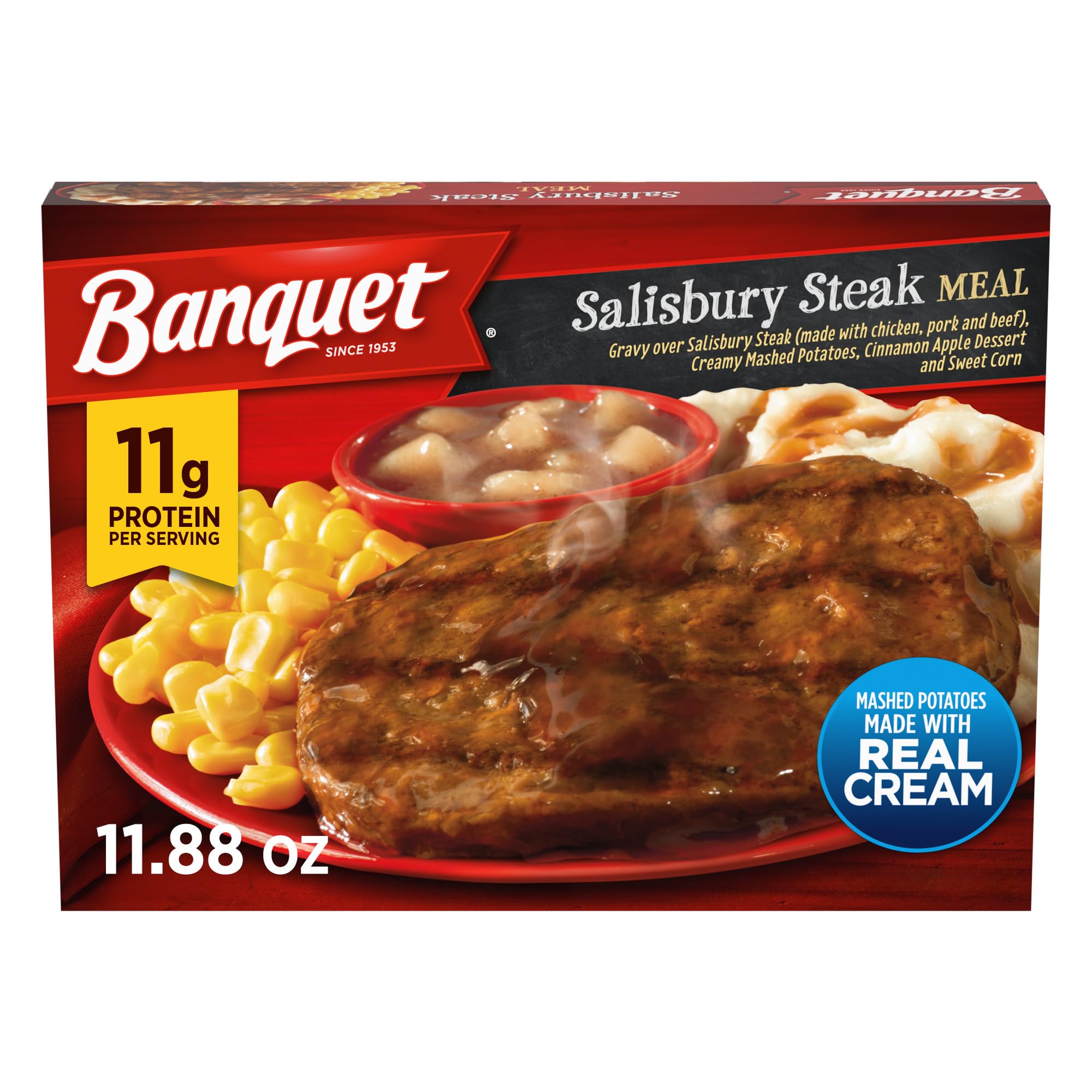 Banquet Salisbury Steak, Frozen Meal, 11.88 OZ